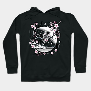 Kawaii Astronaut Outer Space Japanese Sakura Funny Space Hoodie